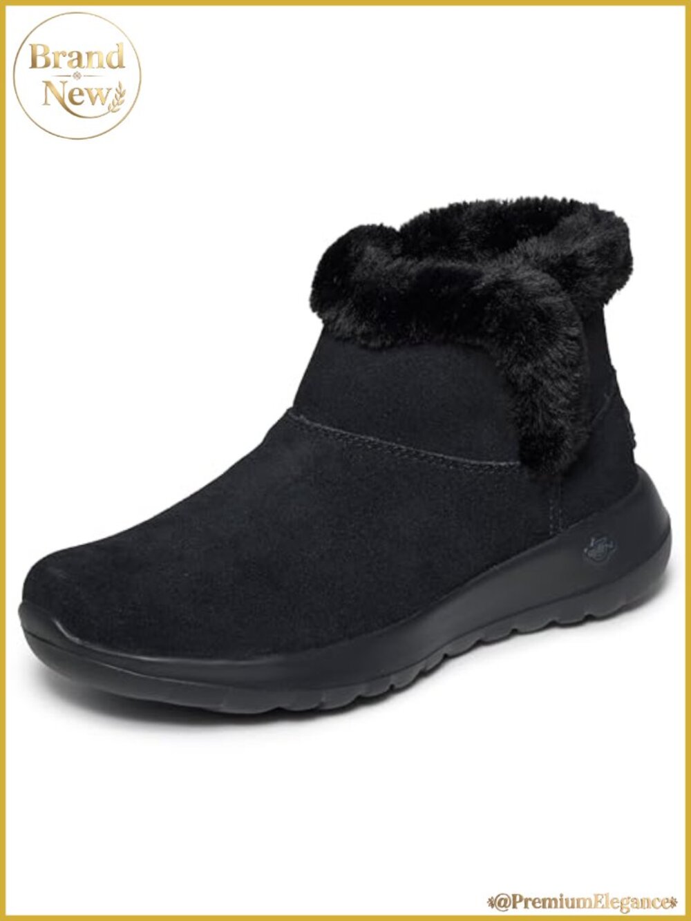 Skechers Slip On Ankle Boots Suede Faux Fur Comfort Winter Shoes